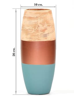 image-Handpainted Art Glass Oval Vase for Flowers | Copper Interior Design | Home Decor | Table vase | 7736/250/sh170