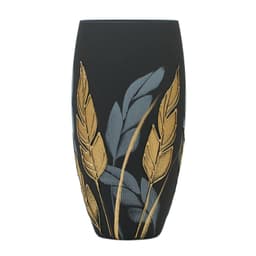 image-Handpainted Glass Vase for Flowers | Painted Art Glass Oval Vase | Nature Home Decor | Table vase 12 inch | 7518/300/sh196