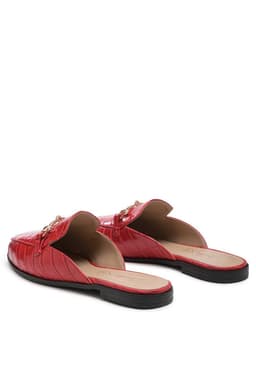 image-Begonia Buckled Faux Leather Croc Mules