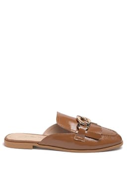 image-Gladioli Metal Buckled Fringe Detail Mules