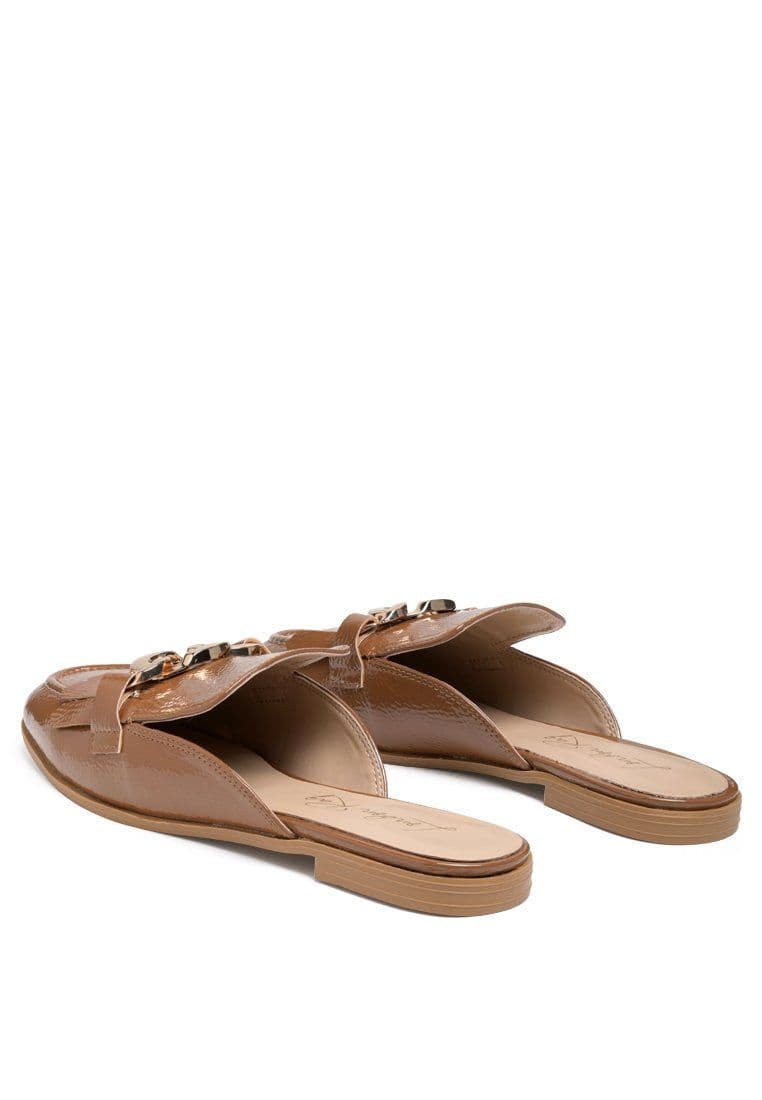 image-Gladioli Metal Buckled Fringe Detail Mules