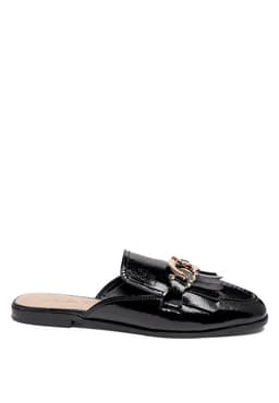 image-Gladioli Metal Buckled Fringe Detail Mules