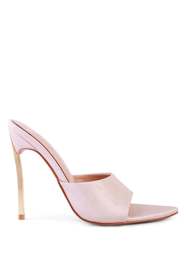 image-Bottoms Up Strappy Slip On Stiletto Heels