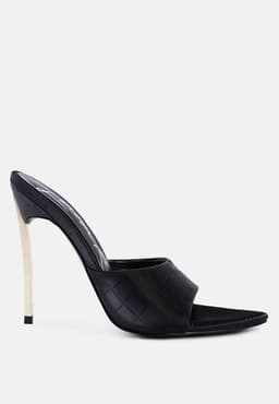 image-Bottoms Up Strappy Slip On Stiletto Heels