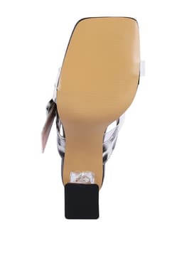 image-City Girl Buckle Detail Clear Spool Heel Sandals