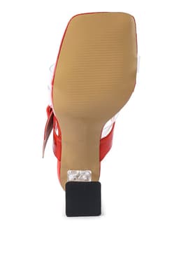 image-City Girl Buckle Detail Clear Spool Heel Sandals