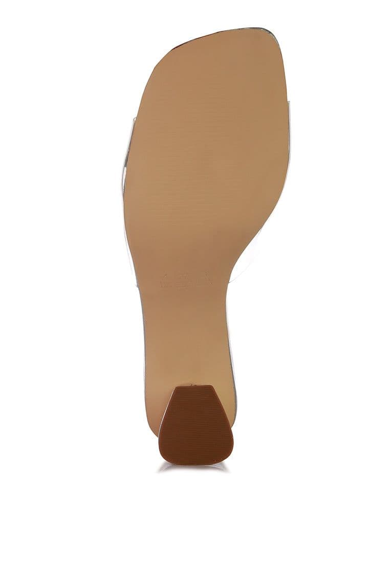 image-Clear Flirt Clear Strap Slip On Heel Sandals