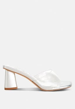 image-Clear Flirt Clear Strap Slip On Heel Sandals