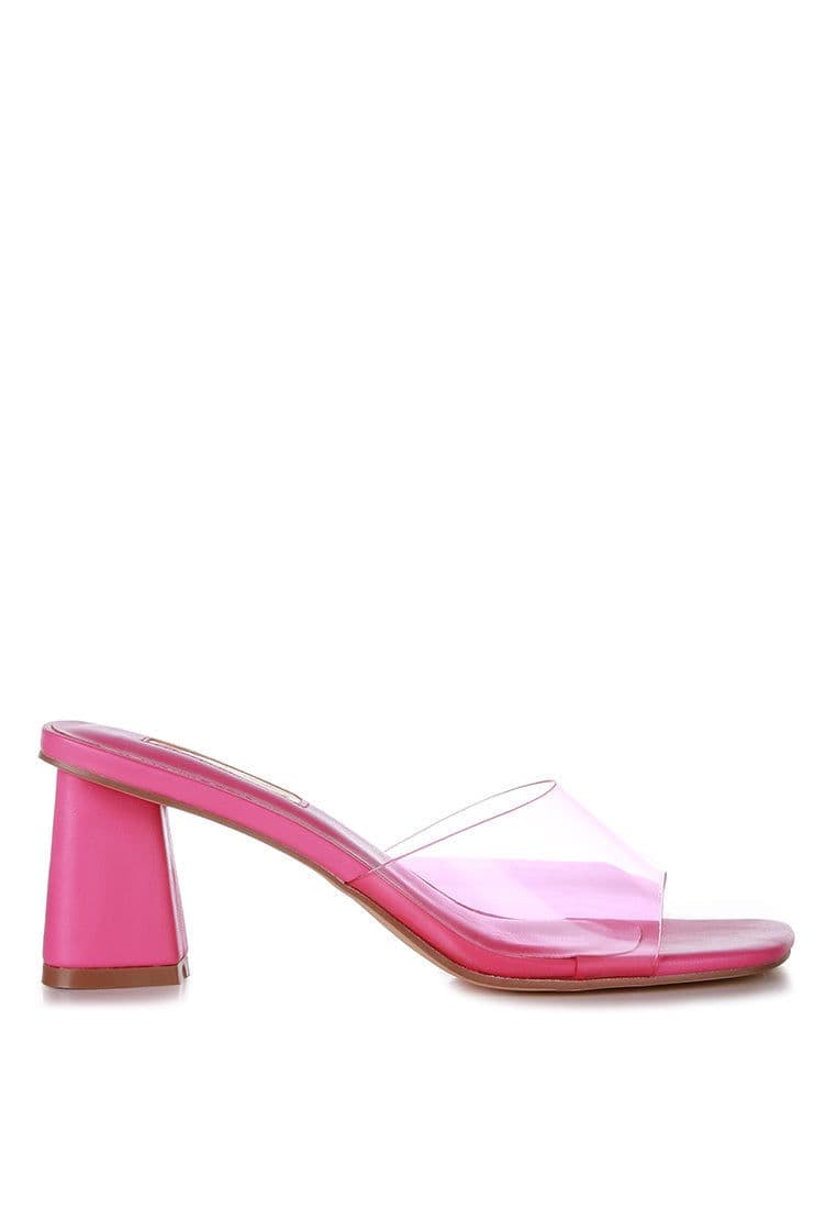 image-Clear Flirt Clear Strap Slip On Heel Sandals