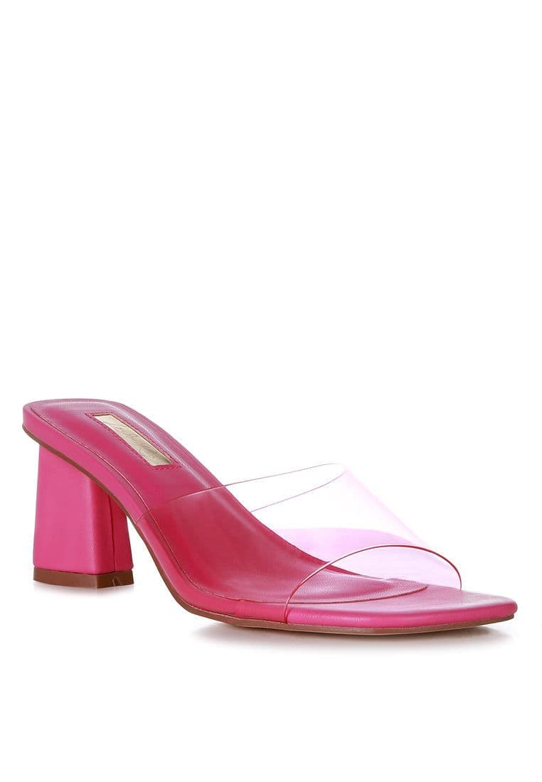 image-Clear Flirt Clear Strap Slip On Heel Sandals