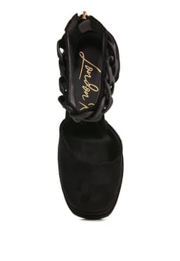 image-Golden Hour Showstopper Chain Embellished High Platform Sandals