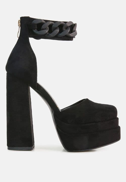 image-Golden Hour Showstopper Chain Embellished High Platform Sandals