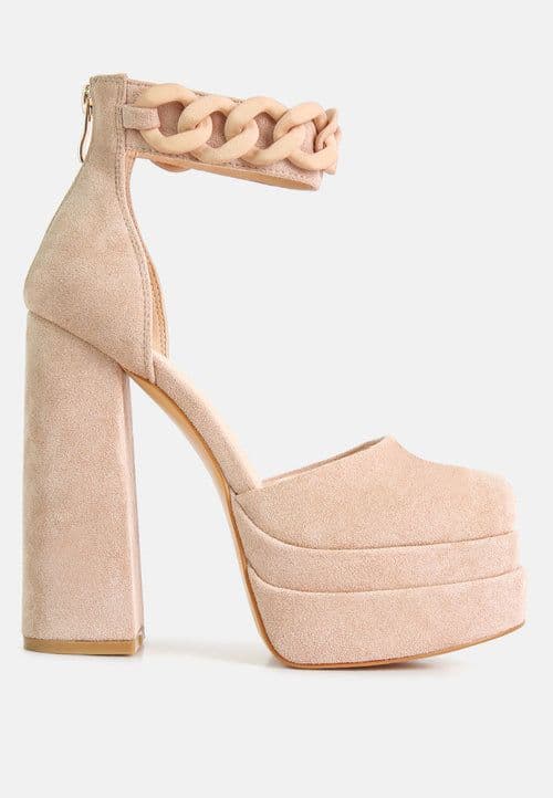 image-Golden Hour Showstopper Chain Embellished High Platform Sandals