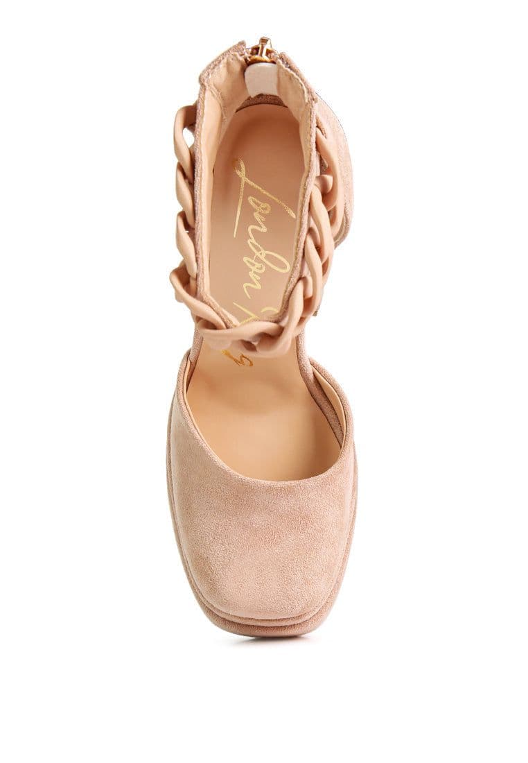 image-Golden Hour Showstopper Chain Embellished High Platform Sandals