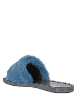 image-Geese Faux Fur Diamante Detail Jelly Flats