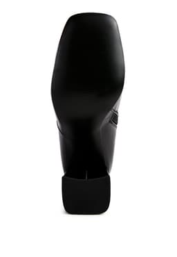 image-Hypnotize Patent Pu Block Heeled Calf Boots