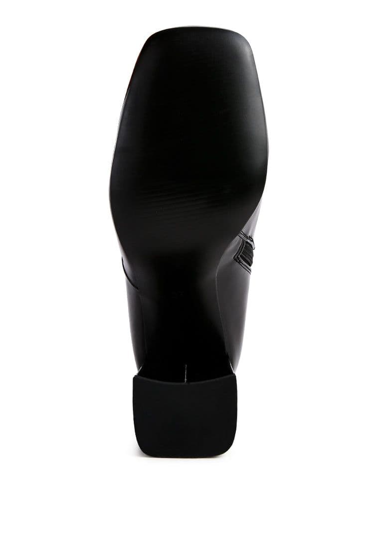 image-Hypnotize Patent Pu Block Heeled Calf Boots