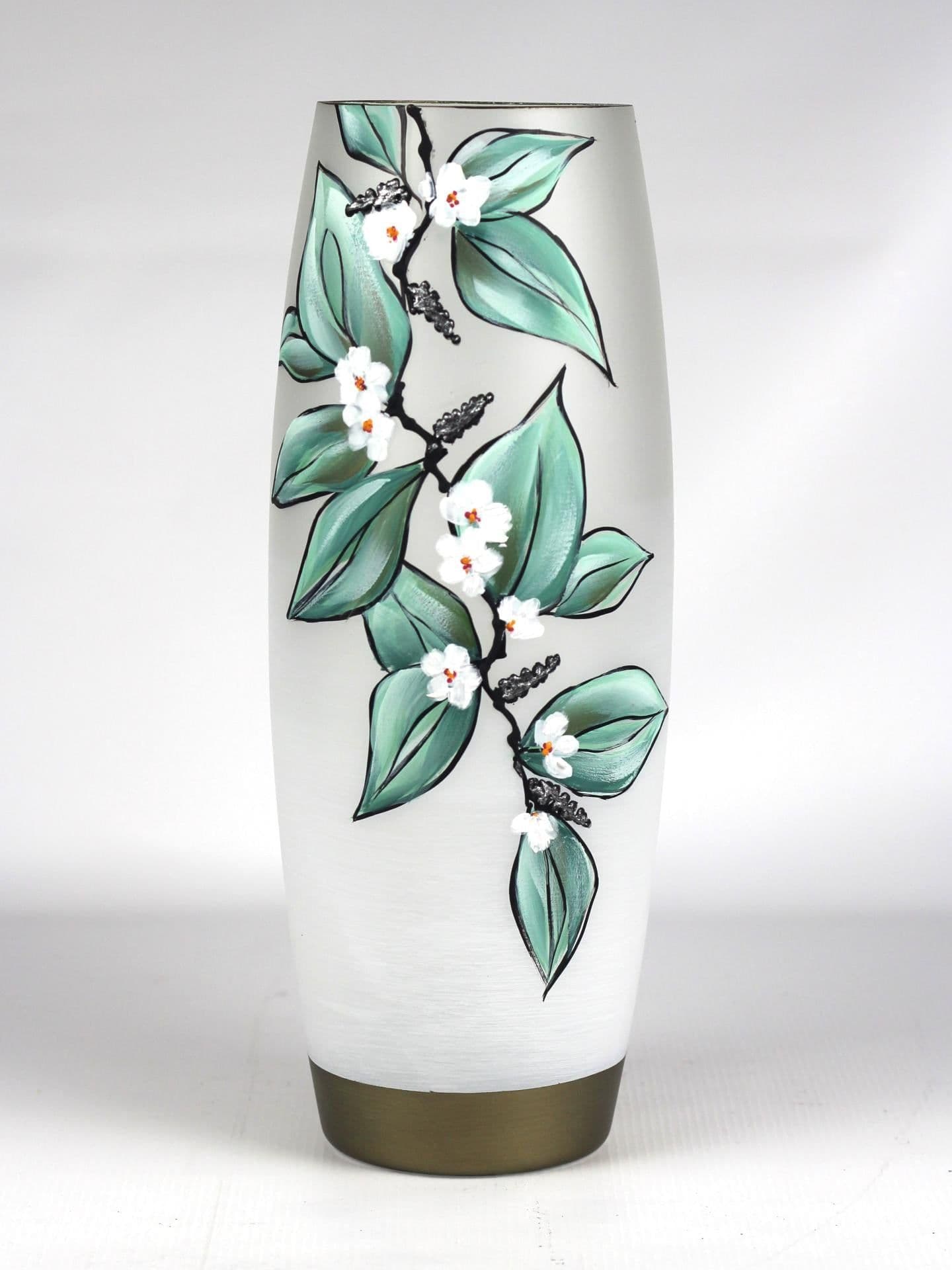 image-floor green art decorative glass vase 7124/400/sh337