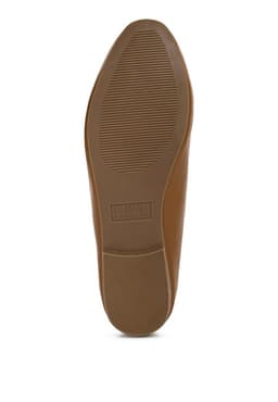 image-Chunky Metal Chain Faux Leather Loafers