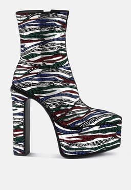 image-Cartier Pattern Embellishment Platform Boots