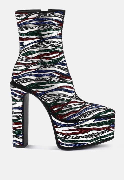 image-Cartier Pattern Embellishment Platform Boots