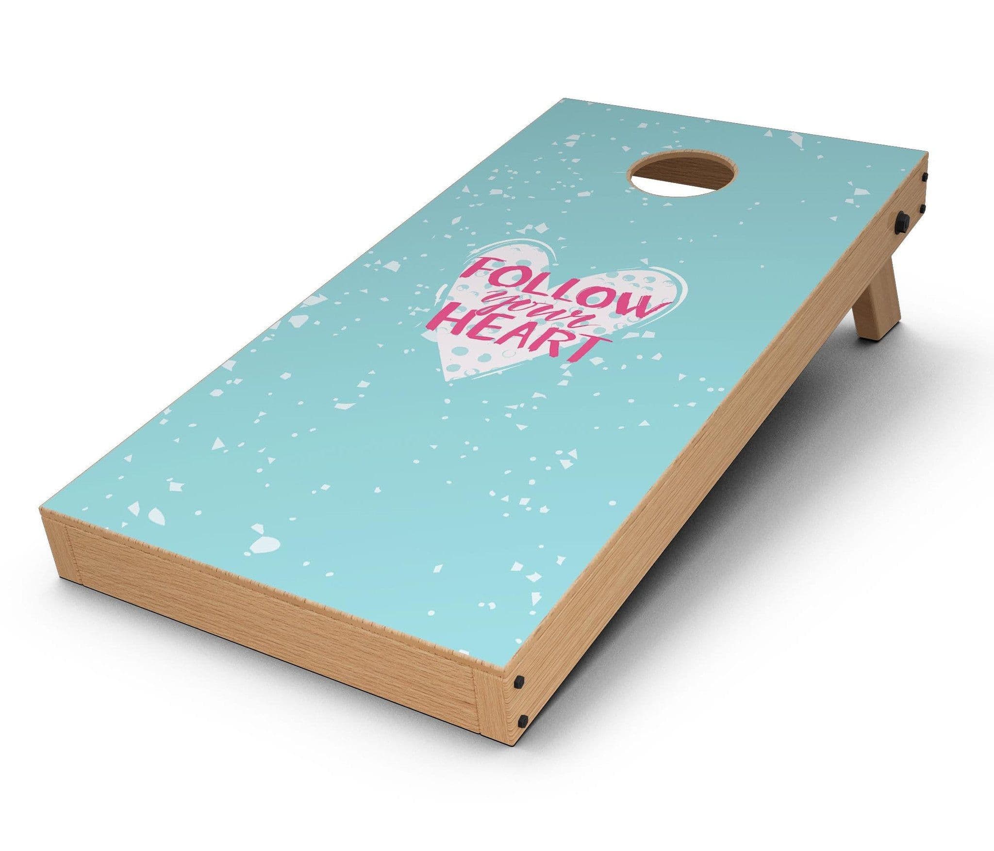 image-Follow your Heart Brushed CornHole Board Skin Decal Kit