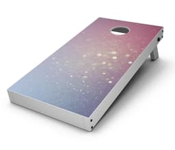 image-Pink and Blue Shimmering Orbs of Light CornHole Board Skin Decal Kit