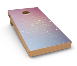 image-Pink and Blue Shimmering Orbs of Light CornHole Board Skin Decal Kit