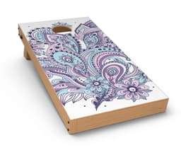 image-Subtle Pink and Blue Vector Sprout CornHole Board Skin Decal Kit