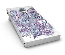image-Subtle Pink and Blue Vector Sprout CornHole Board Skin Decal Kit