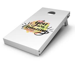 image-Watercolor Stroke You are Amazing CornHole Board Skin Decal Kit