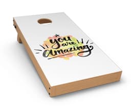 image-Watercolor Stroke You are Amazing CornHole Board Skin Decal Kit