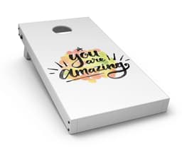 image-Watercolor Stroke You are Amazing CornHole Board Skin Decal Kit