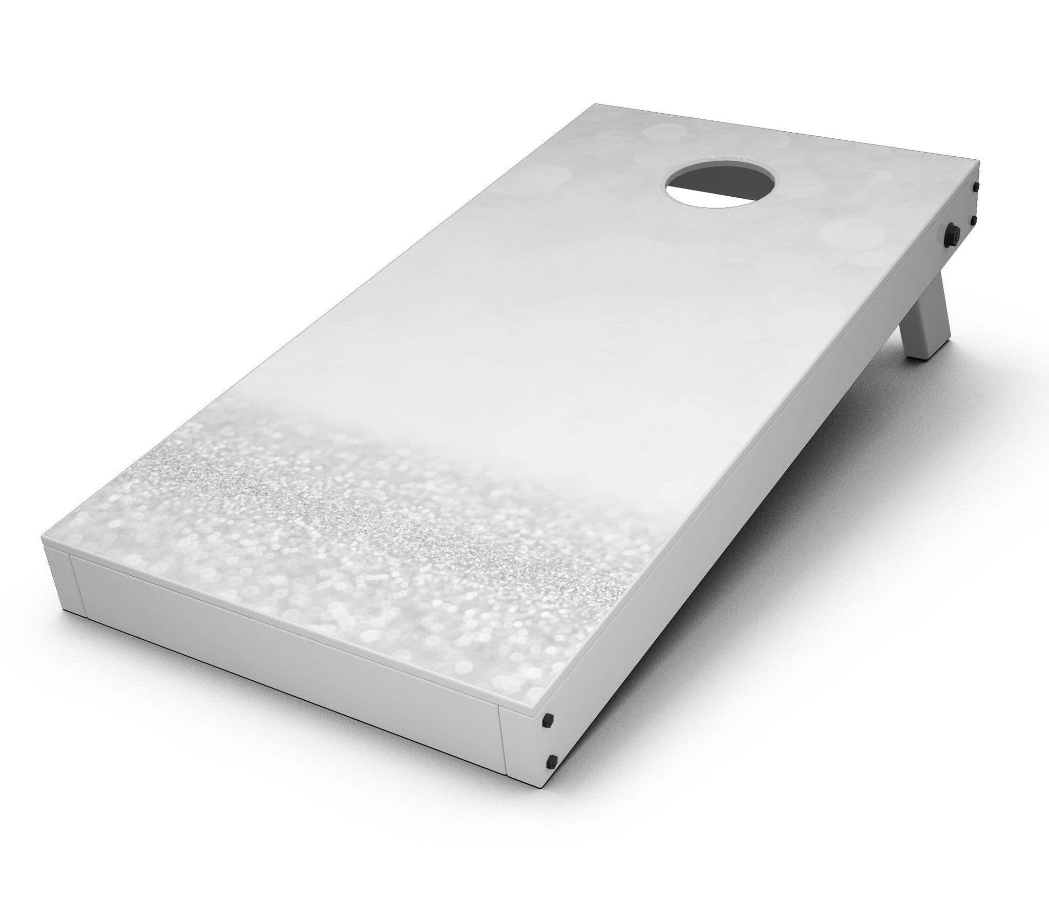 image-Silver and White Unfocused Sparkle Orbs CornHole Board Skin Decal Kit