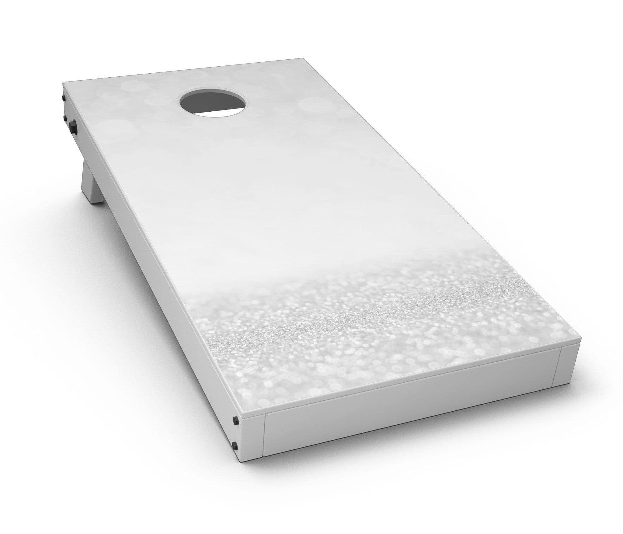 image-Silver and White Unfocused Sparkle Orbs CornHole Board Skin Decal Kit