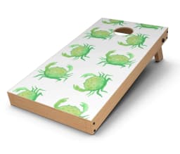 image-Seamless Green Crab WaterColor CornHole Board Skin Decal Kit