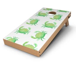 image-Seamless Green Crab WaterColor CornHole Board Skin Decal Kit