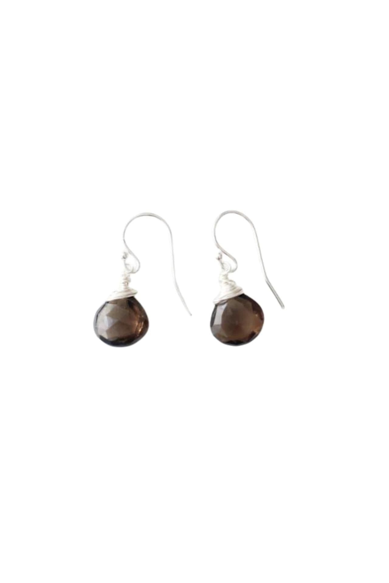image-Jill Short Drop Earrings in Smoky Quartz