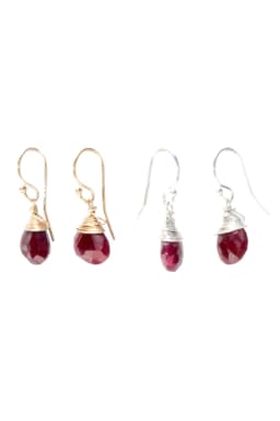 image-Jill Short Drop Earrings in Ruby