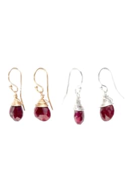 image-Jill Short Drop Earrings in Ruby
