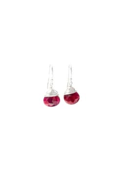 image-Jill Short Drop Earrings in Ruby