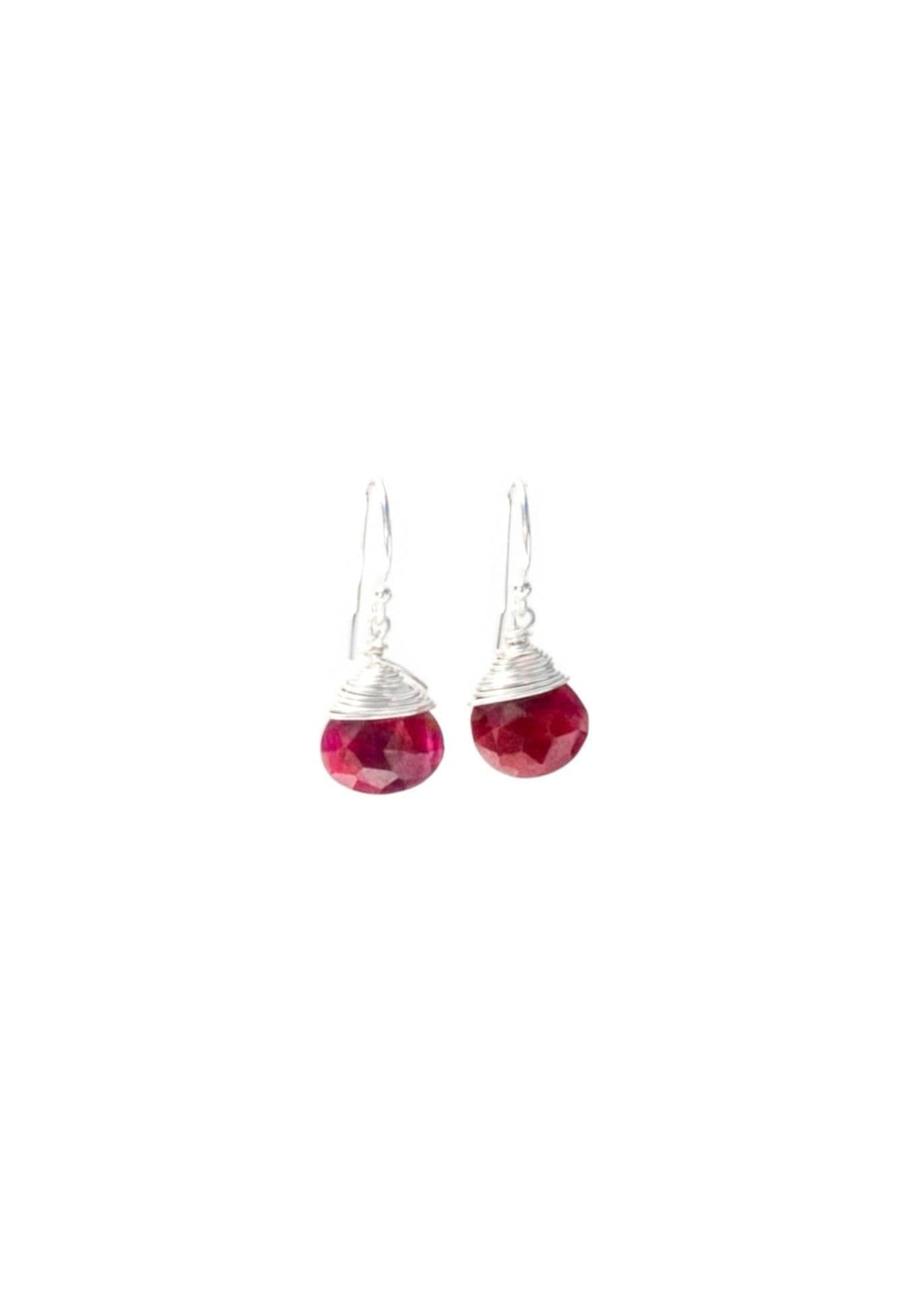 image-Jill Short Drop Earrings in Ruby