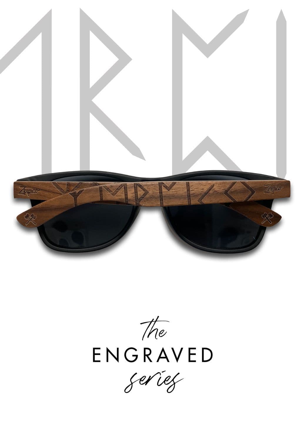 image-Eyewood | Engraved wooden sunglasses - Viking Runes - Sweden