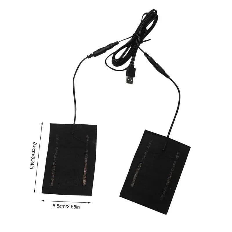 image-1 Pair Electric USB Gloves Portable 5v Heater Heated Gloves Carbon Fiber Cloth USB Heated Gloves Pad For Working Outing Travel