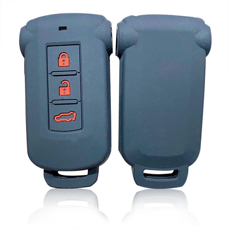 image-Silica Gel Car Key Cover Case For Mitsubishi Outlander 2014 Pajero Delica Key Holder Remote Control Case For Keychain Alarm