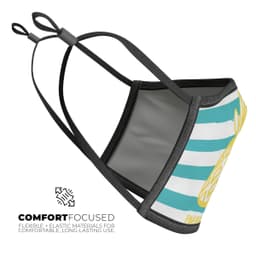 image-Striped Mint and Gold Pineapple - Made in USA Mouth Cover Unisex