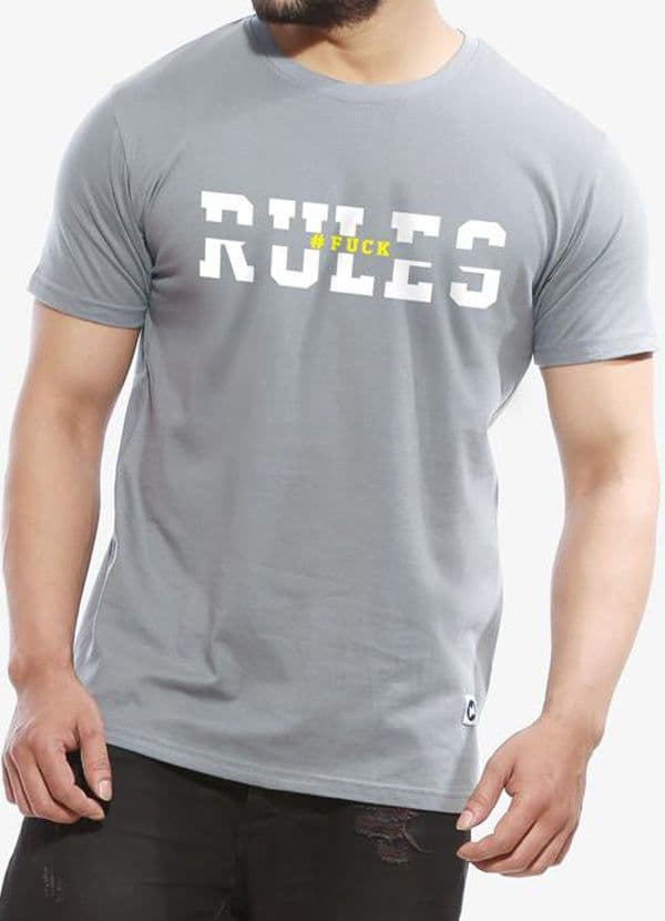 image-Rules - Tower Grey Funky Men's Half Sleeve T Shirt