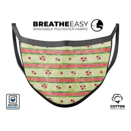 image-Shabby Chic Watercolor Holly Patttern - Made in USA Mouth Cover Unisex