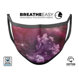 image-Vivid Pink Cosmic Space V1 - Made in USA Mouth Cover Unisex Anti-Dust