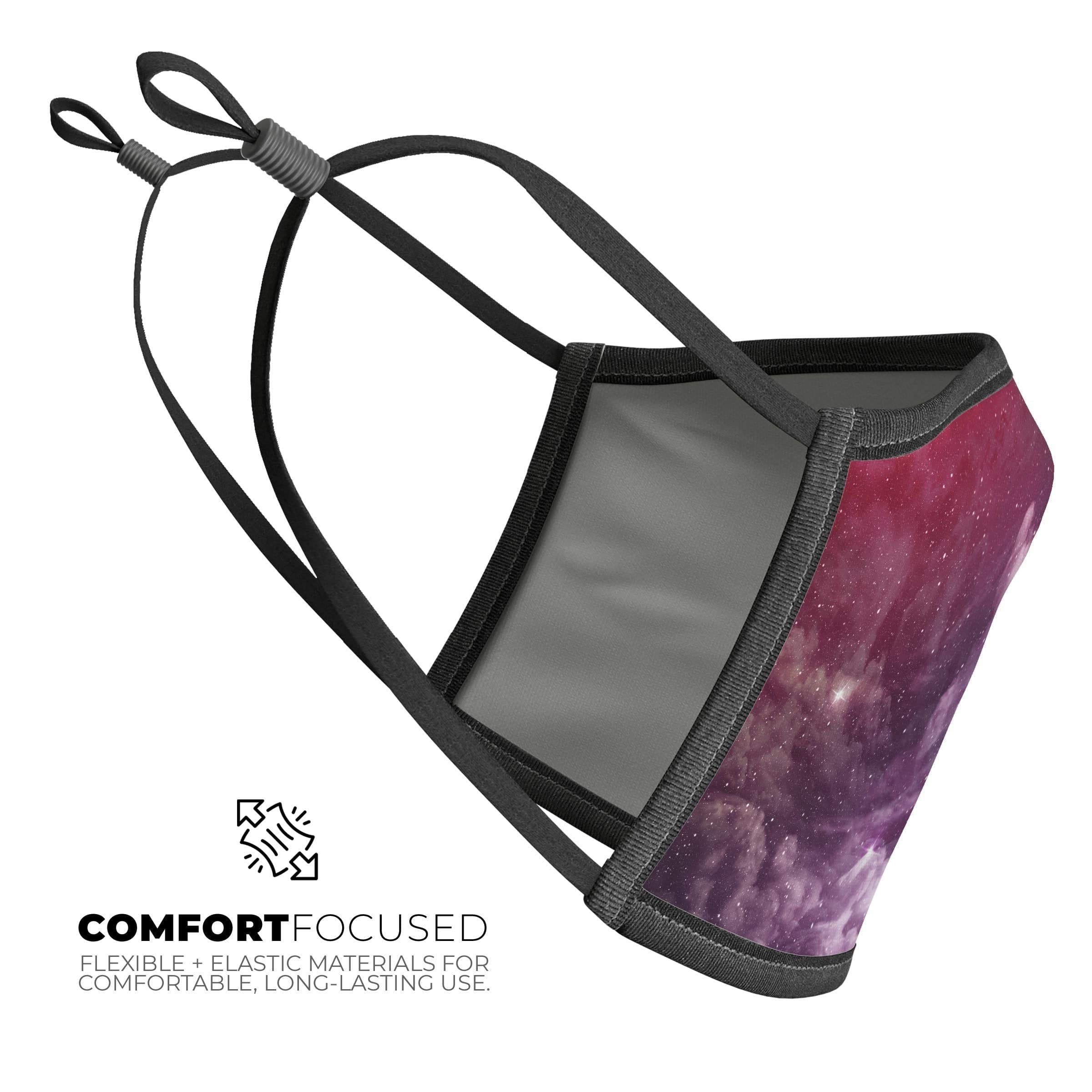 image-Vivid Pink Cosmic Space V1 - Made in USA Mouth Cover Unisex Anti-Dust
